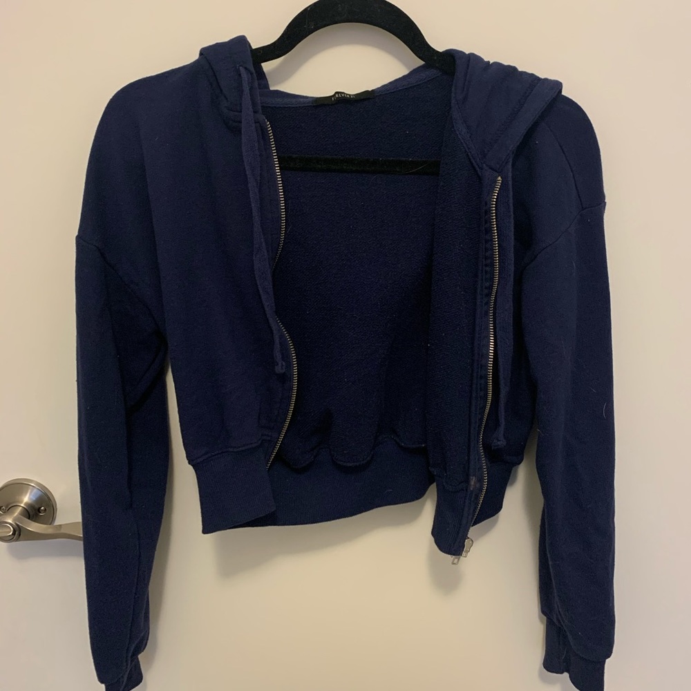 forever 21 cropped zip up hoodie